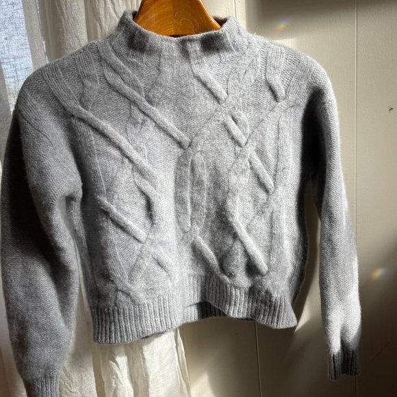 Everlane The Cable Mockneck GREY - Picture 4 of 5